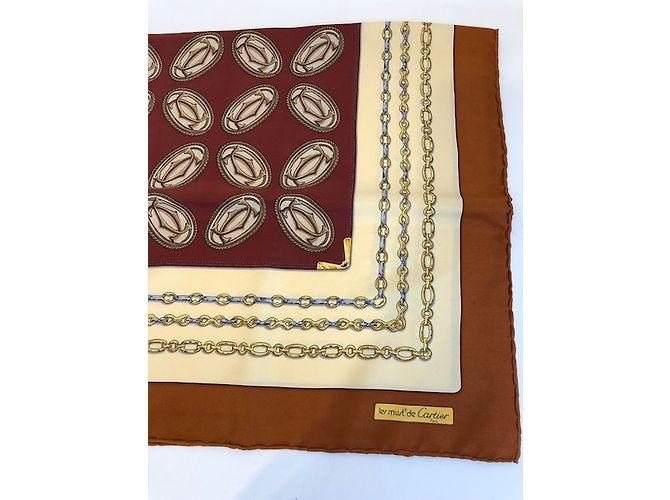 Sciarpa vintage "Les must de Cartier" Marrone - vista 14