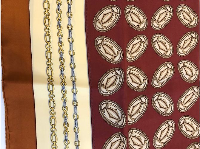 Sciarpa vintage "Les must de Cartier" Marrone - vista 17