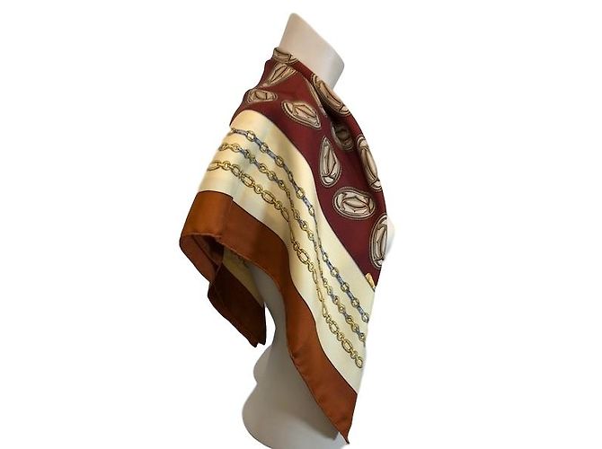 Sciarpa vintage "Les must de Cartier" Marrone - vista 3