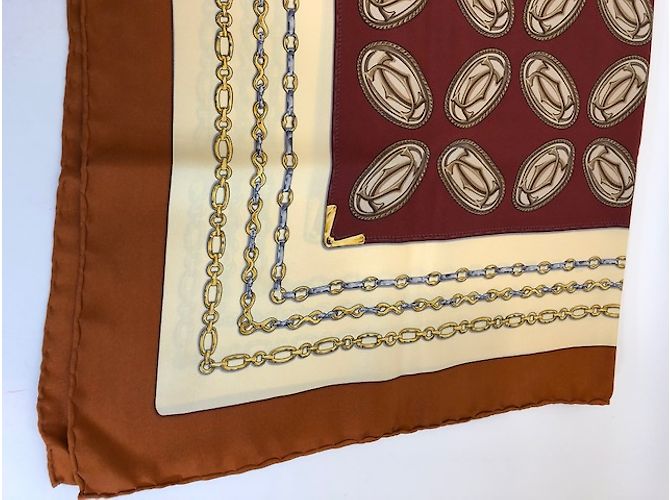 Sciarpa vintage "Les must de Cartier" Marrone - vista 8