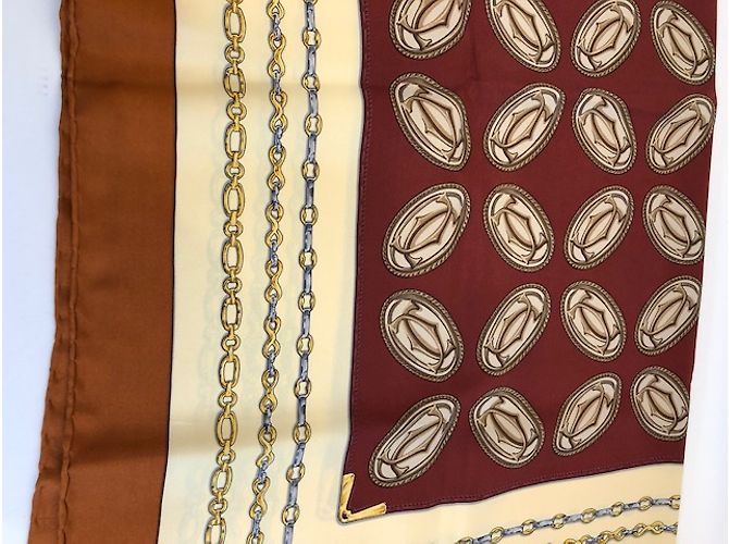 Sciarpa vintage "Les must de Cartier" Marrone - vista 9