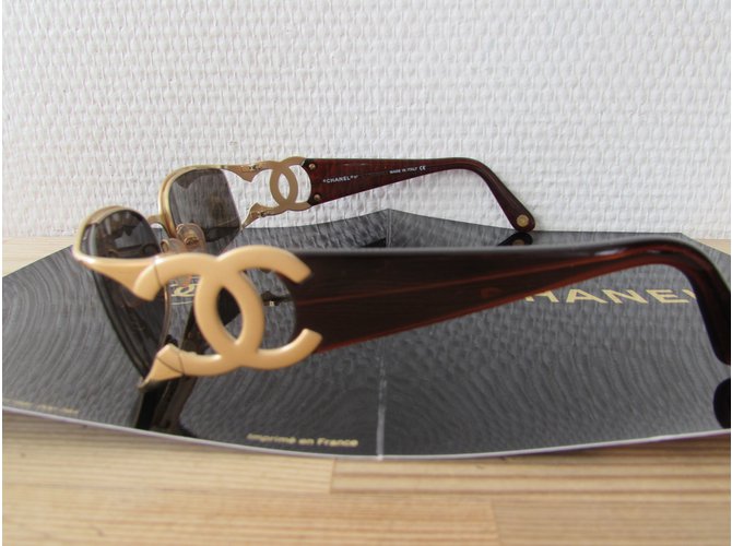 Chanel Occhiali da sole D'oro Marrone chiaro - vista 11