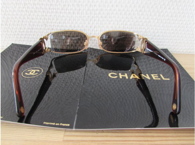 Chanel Occhiali da sole D'oro Marrone chiaro - vista 12