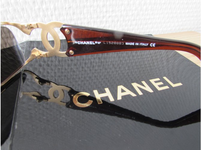 Chanel Occhiali da sole D'oro Marrone chiaro - vista 13