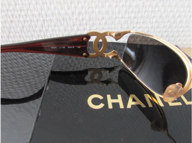 Chanel Occhiali da sole D'oro Marrone chiaro - vista 14