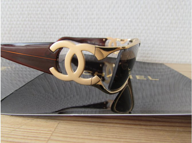 Chanel Occhiali da sole D'oro Marrone chiaro - vista 15
