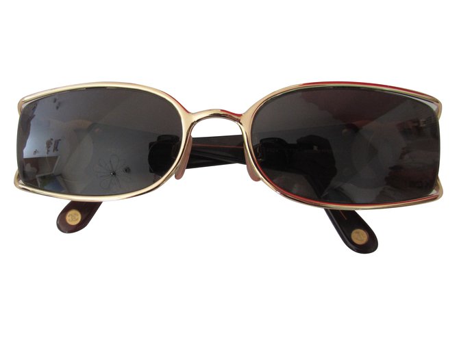 Chanel Occhiali da sole D'oro Marrone chiaro - vista 2