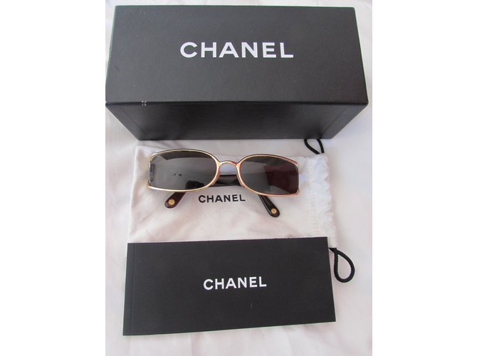 Chanel Occhiali da sole D'oro Marrone chiaro - vista 7
