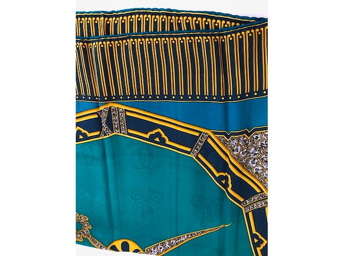 Cartier Sciarpa vintage da collezione Blu Multicolore Verde Giallo - vista 11