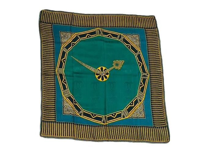 Cartier Sciarpa vintage da collezione Blu Multicolore Verde Giallo - vista 4