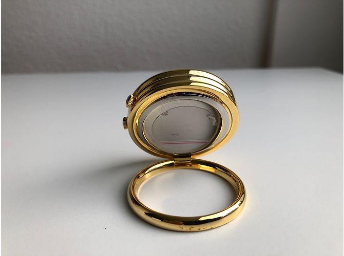 Pendulette de voyage Lancel dans son étui cuir - vue 6
