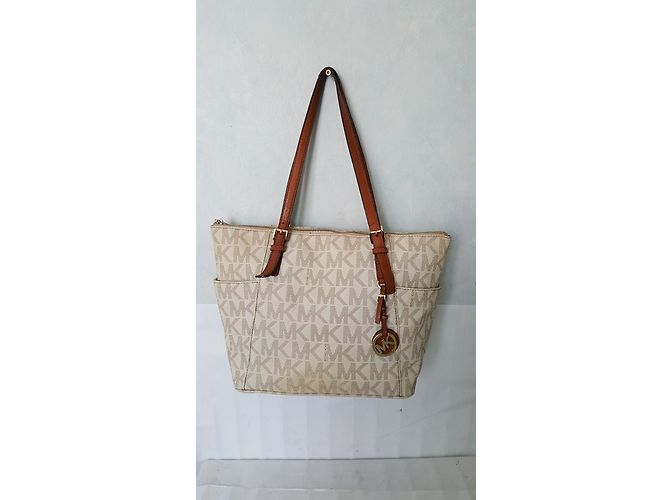 Borsa Michael Kors Signature Beige - vista 5