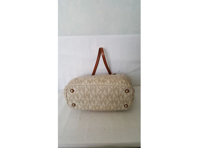Borsa Michael Kors Signature Beige - vista 8