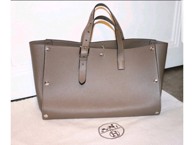 Hermès Sacolas Taupe - vista 2