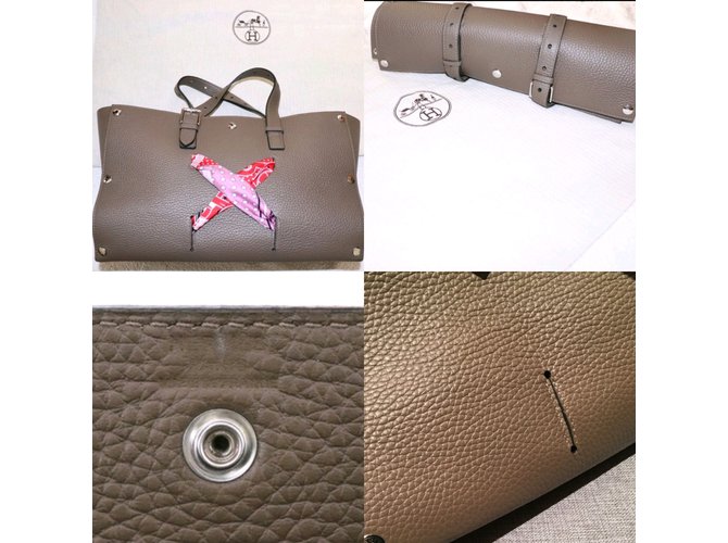 Hermès Sacolas Taupe - vista 8