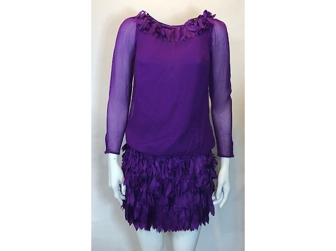 Conjunto de Top y Falda de Seda Reiss Ciruela - vista 3