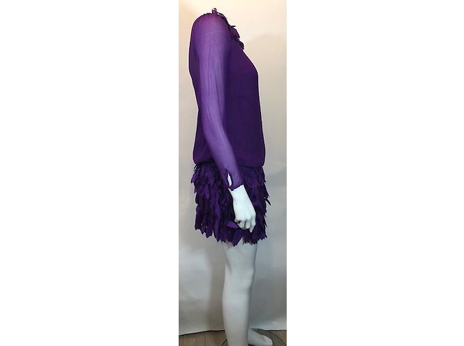 Conjunto de Top y Falda de Seda Reiss Ciruela - vista 4