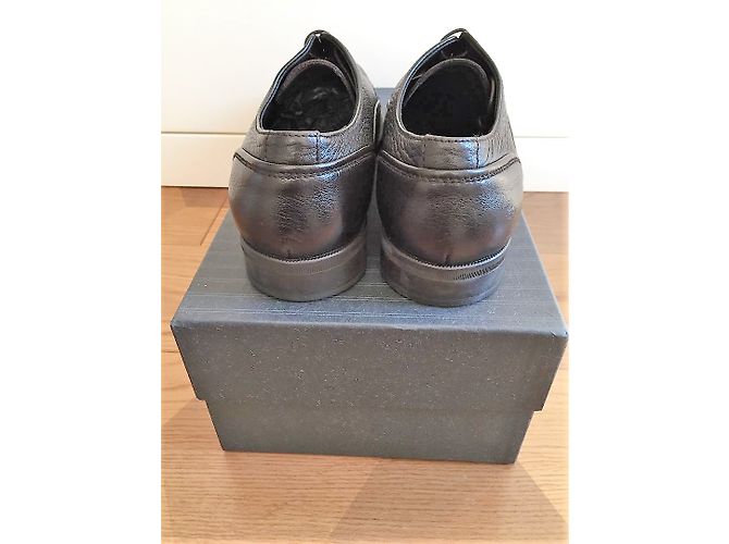 Ermenegildo Zegna scarpe stringate uomo in pelle marrone scuro - vista 5