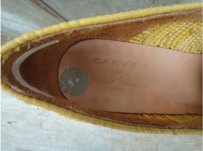 Mocassini Carven in rafia gialla con zeppa Giallo - vista 4