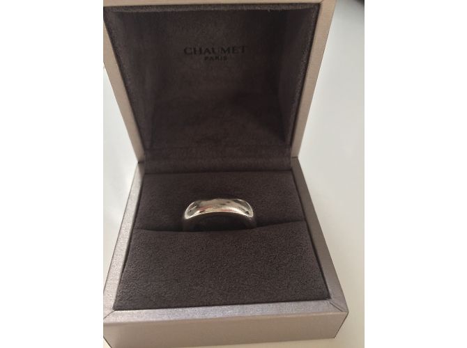 Superbe Jonc CHAUMET en or blanc 750/1000 Taille 53 parfait état - vue 7
