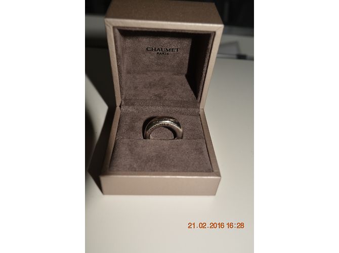 Superbe Jonc CHAUMET en or blanc 750/1000 Taille 53 parfait état - vue 9