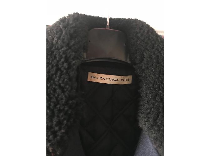 Giacca Balenciaga in lana nera blu navy Nero - vista 2