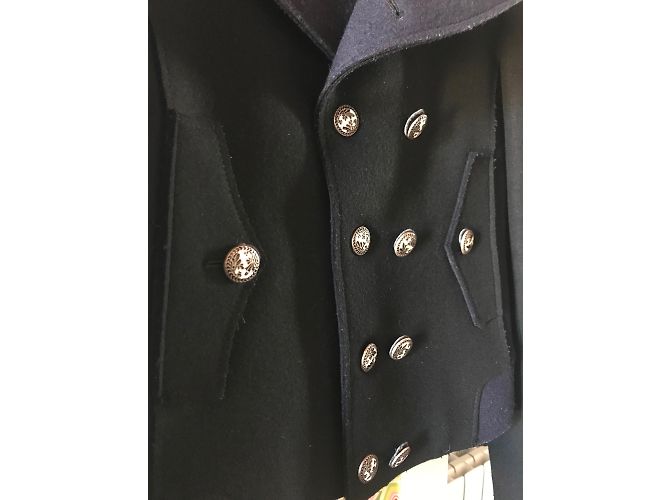 Giacca Balenciaga in lana nera blu navy Nero - vista 3