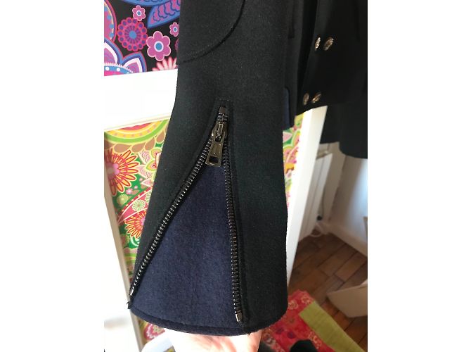 Giacca Balenciaga in lana nera blu navy Nero - vista 4