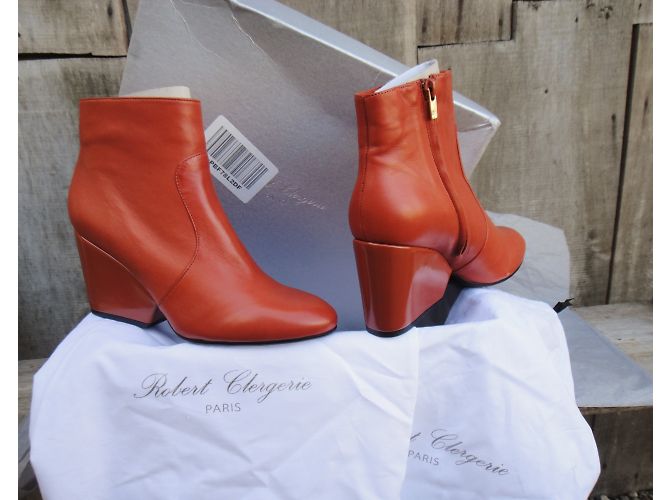 Botines Robert Clergerie Toots Naranja de Cuero - vista 3