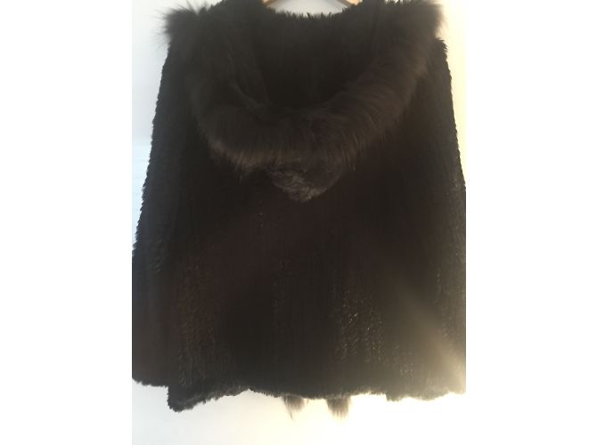 Abrigo de piel de conejo Redskins negro - vista 5