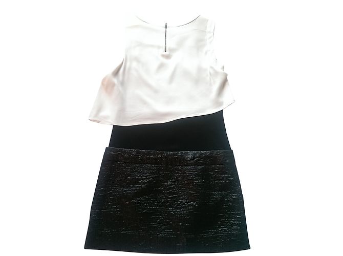 Vestido trompeta Maje Hurray Negro y Crudo - vista 2