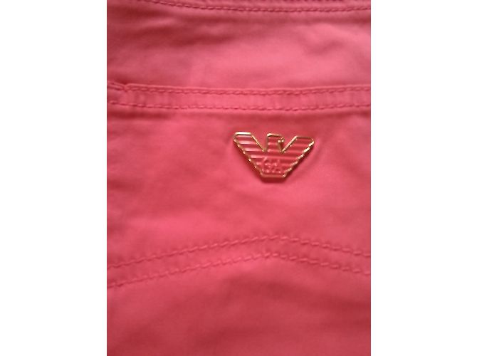Pantalones rectos Armani Jeans rosa de algodón - vista 11