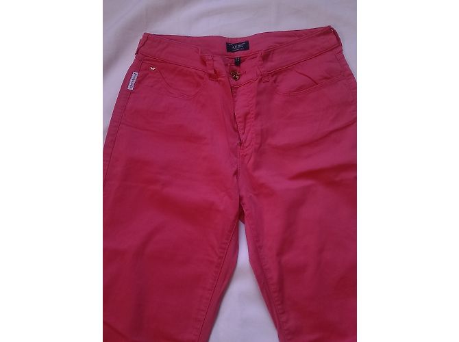 Pantalones rectos Armani Jeans rosa de algodón - vista 4