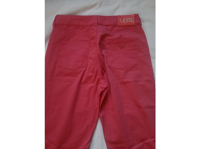 Pantalones rectos Armani Jeans rosa de algodón - vista 7