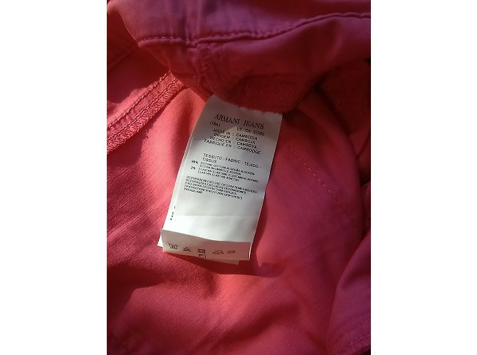 Pantalones rectos Armani Jeans rosa de algodón - vista 9