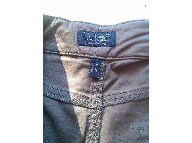Pantalones rectos Armani Jeans Marrón Claro Algodón Castaño - vista 10