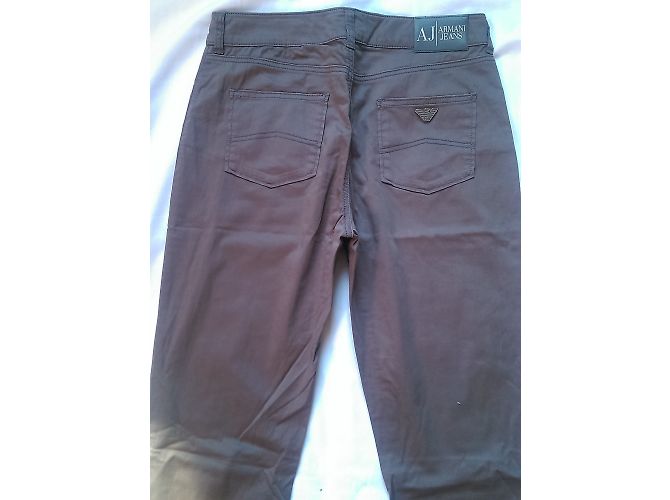 Pantalones rectos Armani Jeans Marrón Claro Algodón Castaño - vista 8