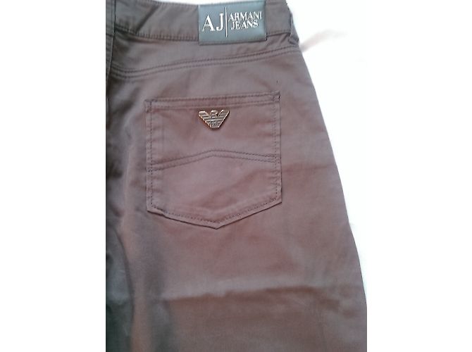 Pantalones rectos Armani Jeans Marrón Claro Algodón Castaño - vista 9