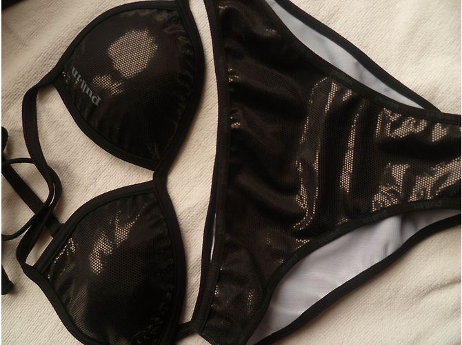 Autre Marque Pull-In Underwear 2-Teiler Badeanzug Schwarz Satin - Ansicht 3