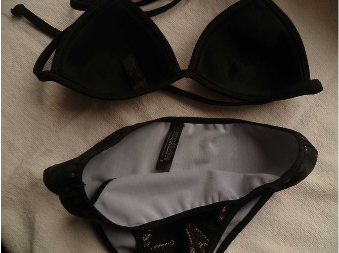 Autre Marque Pull-In Underwear 2-Teiler Badeanzug Schwarz Satin - Ansicht 4