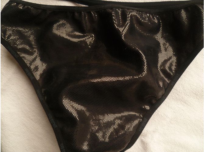 Autre Marque Pull-In Underwear 2-Teiler Badeanzug Schwarz Satin - Ansicht 7