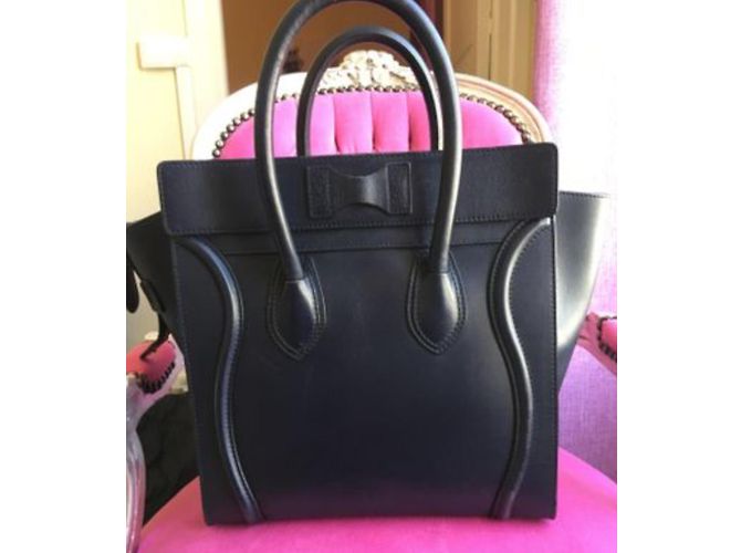 Borsa a mano Céline Luggage blu in pelle - vista 2