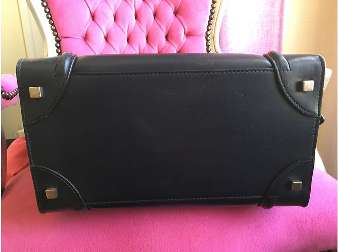 Borsa a mano Céline Luggage blu in pelle - vista 9