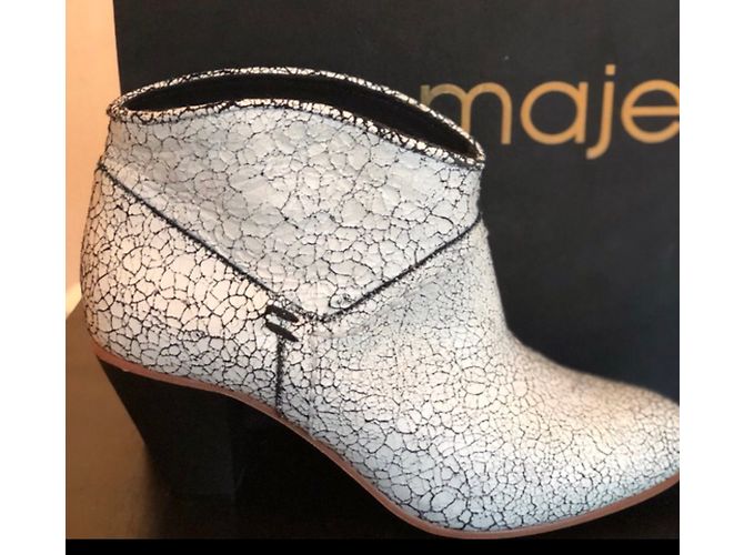 Maje Lederstiefel Weiß 39 - Ansicht 2