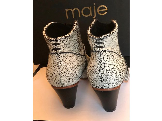 Maje Lederstiefel Weiß 39 - Ansicht 3