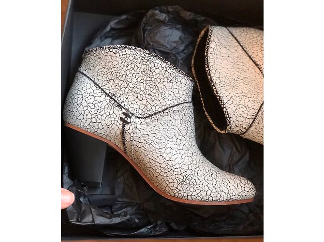 Maje Lederstiefel Weiß 39 - Ansicht 4
