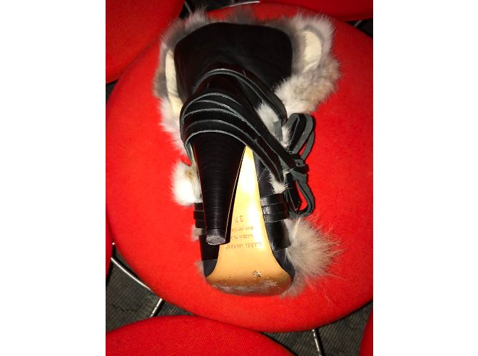Botas Isabel Marant de Pele de Coelho e Couro Multicor - vista 3