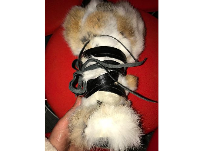 Botas Isabel Marant de Pele de Coelho e Couro Multicor - vista 4