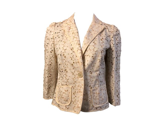 Chaqueta Love Moschino de algodón beige Talla 40 - vista 3