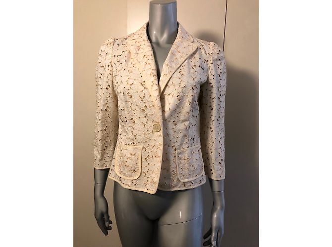 Chaqueta Love Moschino de algodón beige Talla 40 - vista 5